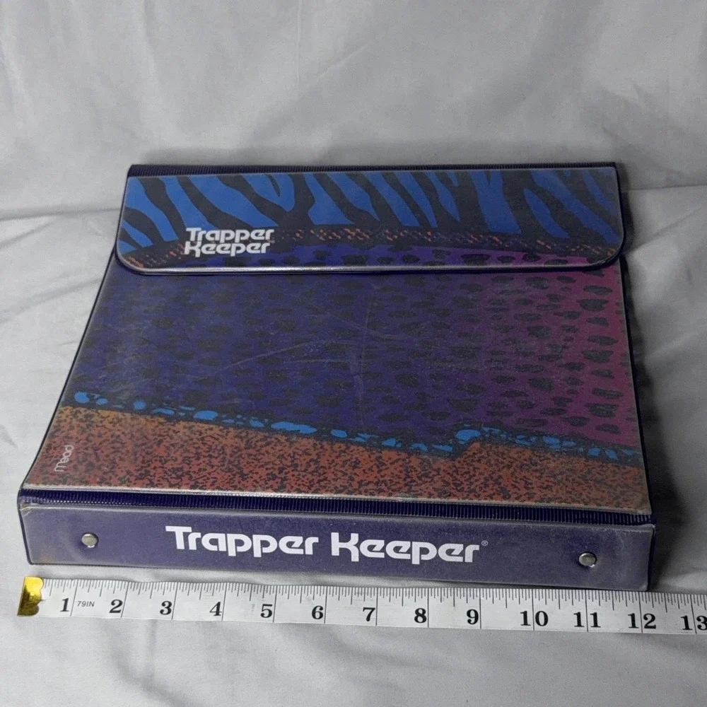 Vintage Trapper Keeper Binder 90s Mead Animal Print Retro School Organizer